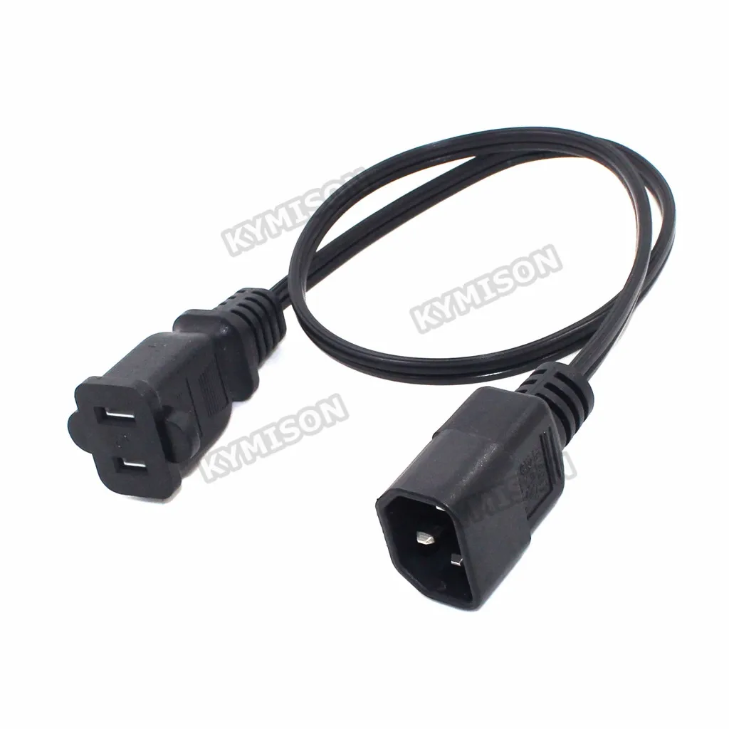 IEC320 C14 to US Polarized Female Socket Power Converter Cable, C14 3PIN to American Nema 1-15R Adapter AC Lead Cord Cable image 4