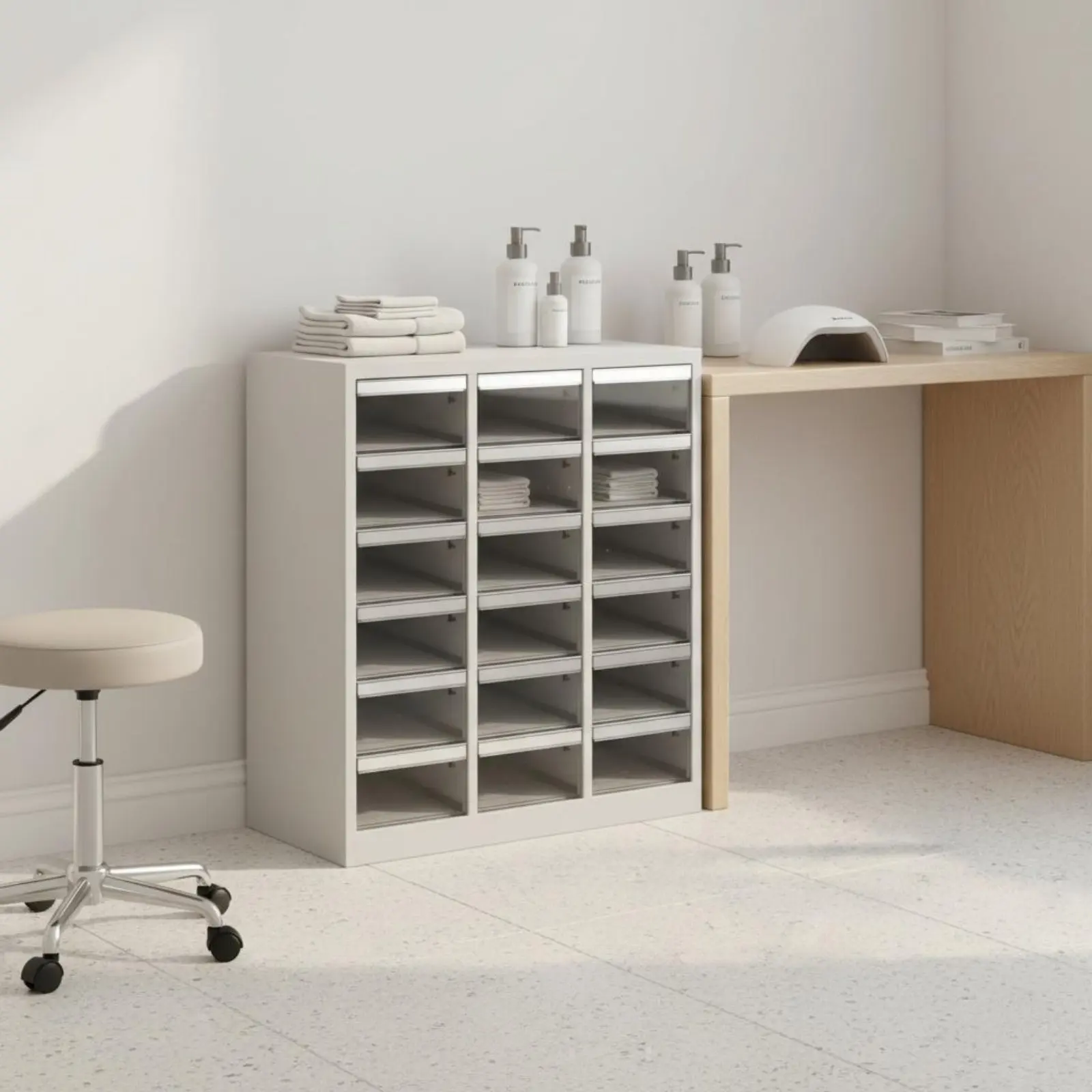 Stationery Organizer Cabinet Multi-Layer Drawer Storage Cabinet Metal Heavy Duty for Study Room view 4