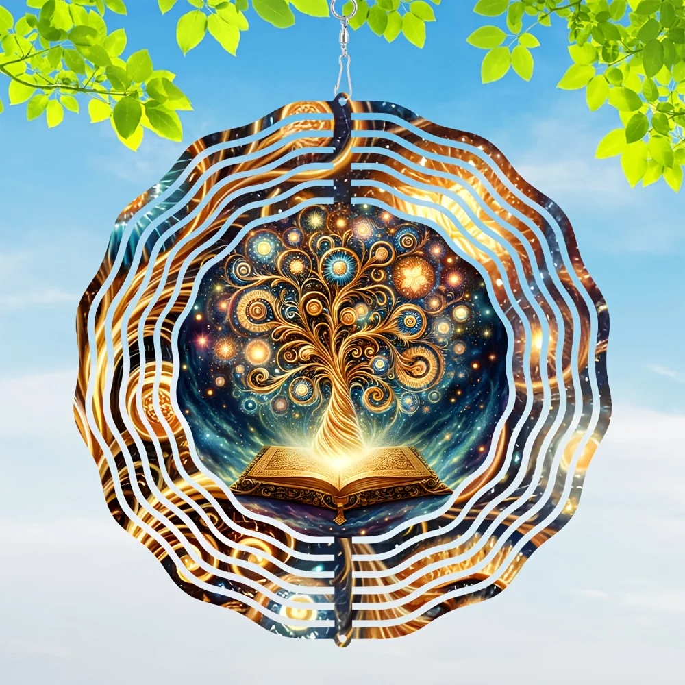 1pcTree of Life Wind Spinner,a Three-Dimensional Metal Kinetic Sculpture Designed for Both Indoor And Outdoor Garden Decoration
