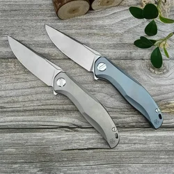 Top Quality Shirogorov Folding Pocket Knife D2 Blade TC4 Titanium Alloy Handle Outdoor Tactical Knife Safety EDC Multitool