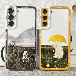 Cute Ghost Phone Case For Samsung Galaxy A13 A21s A22 A31 A32 A33 A50 A51 A52 A53 A72 A73 A54 A14 Soft Cover