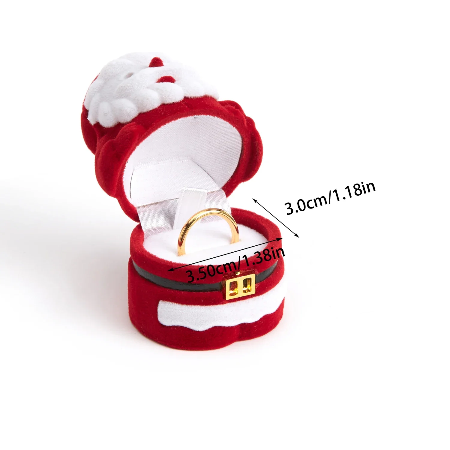 2024 New Santa Claus Jewelry Box Fashion Flocking Display Ring Box  New Years Christmas Party Presents Box Decorations