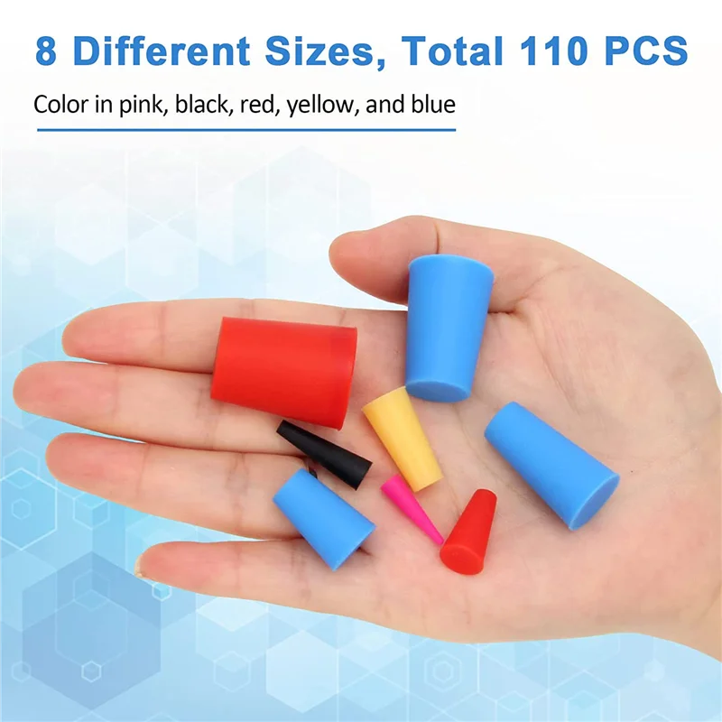

A72T 110PCS Silicone Rubber Tapered Plug, High-Temperature Resistant Rubber Stoppers for Hole Plugs, Spraying, Spraying,