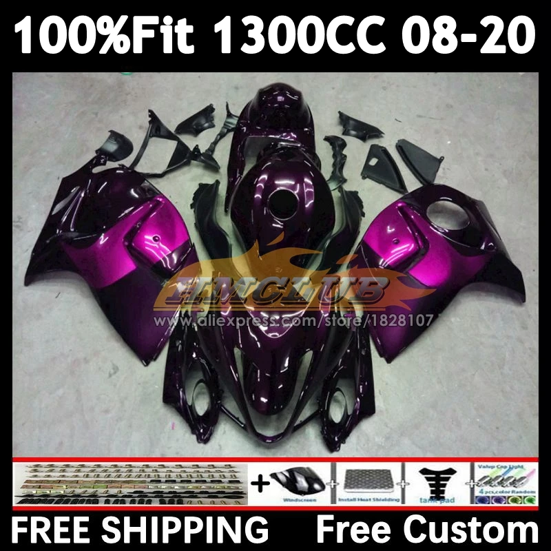 Fairing For SUZUKI rose red blk Hayabusa GSXR1300 2008 2009 2010 2011 2012 2013 39No.128 GSXR 1300 2014 2015 2016 2017 2018 2019