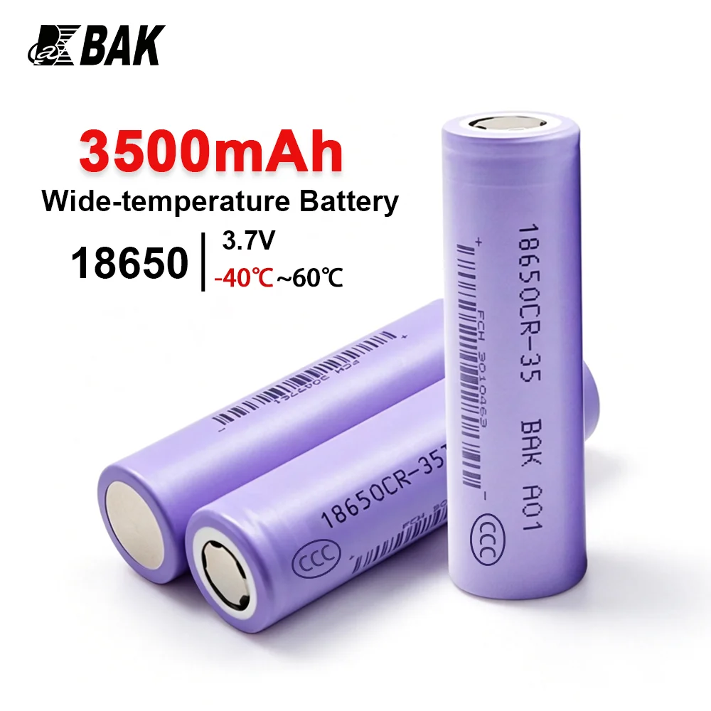 BAK 3.7V 3500mAh 18650 Battery Wide-temperature Battery Rechargeable Lithium Batteries For Flashlight / Tool with High Power