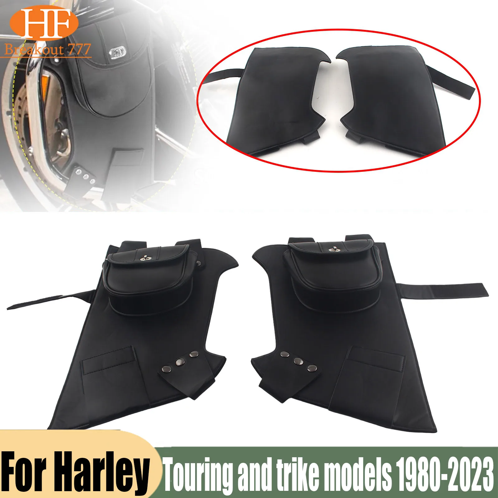 For Harley Touring and trike models 1980-2023 Street Glide Motorcycle Soft Lowers Chaps Leg Warmer Bag