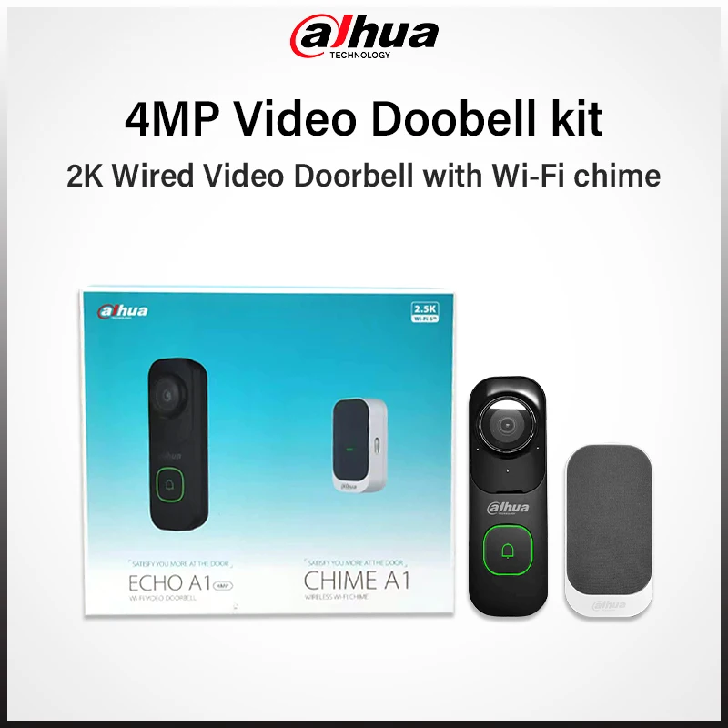 

Dahua 4MP WiFi 6 Video Intercom Kit AI Human & Vehicle Detection Abnormal Sound Alarm IR Night Vision H.265 Original VDKP01-BG