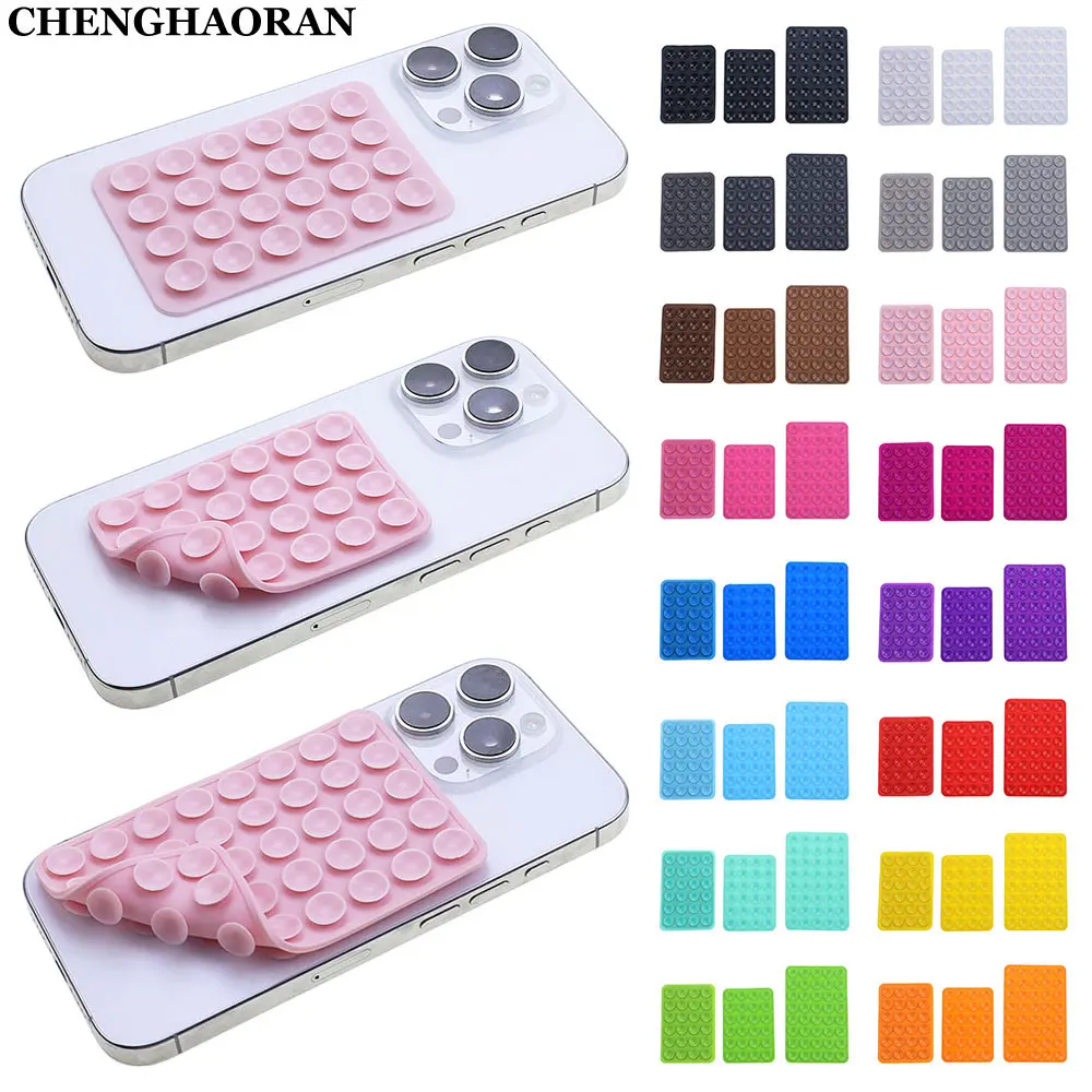 3PCS Single/Double Side Silicone Suction Pad For Mobile Phone Fixture Suction Cup Adhesive Silicone Rubber Sucker Pad Fixed Pad