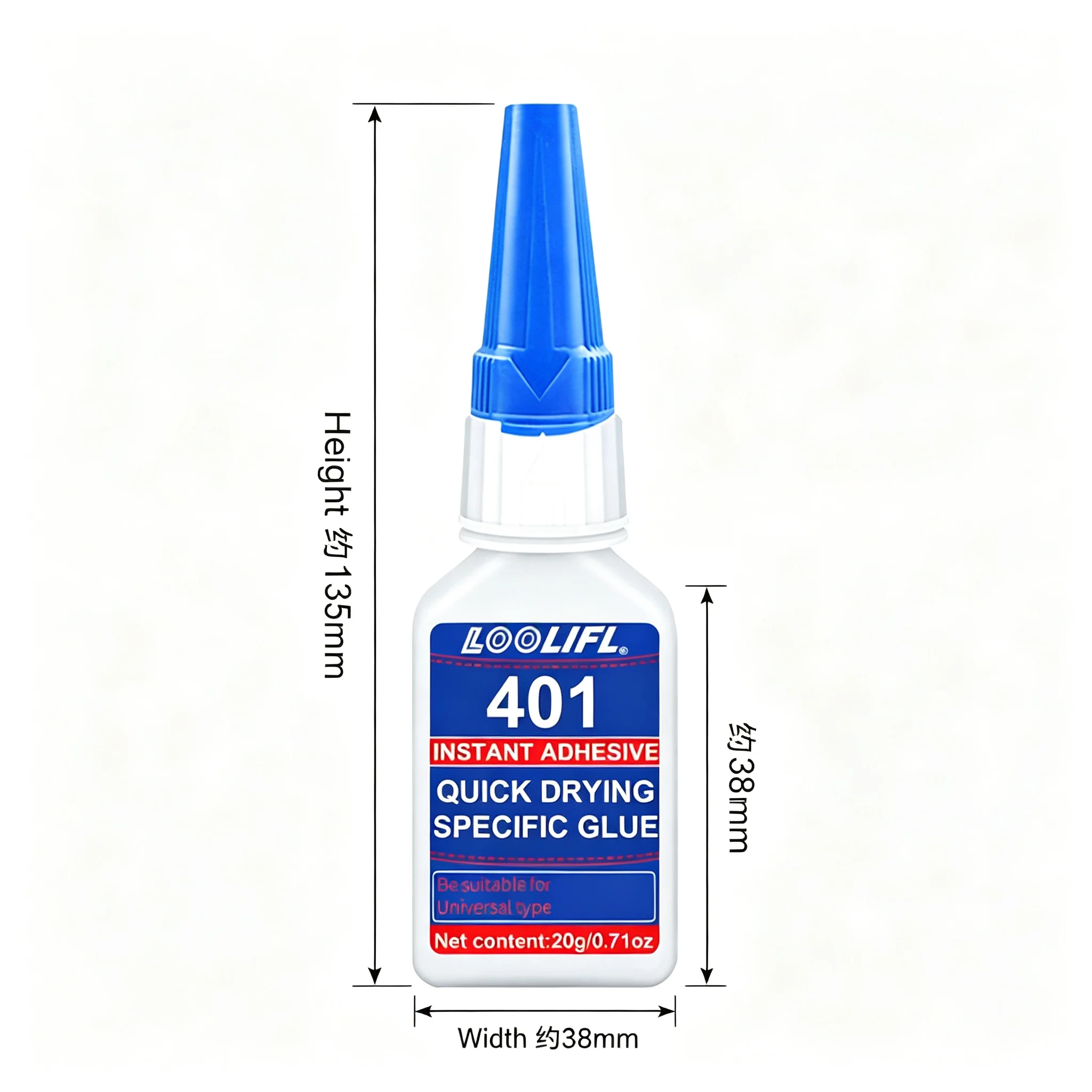 LOOLIFL 401 Instant Super Glue 20g Cyanoacrylate Adhesive Fast Drying Strong Bond for Plastic Rubber Metal Ceramic Model DIY Rep view 5