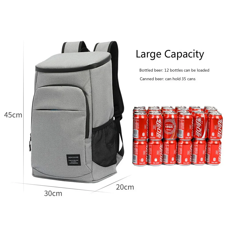 30L Soft Insulated Cooler Bag Men 30 Cans 100% Leakproof Beer Cooler Backpack 600D Oxford Waterproof Outdoor Picnic Thermal Bag