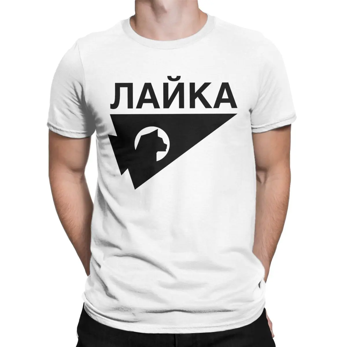 Men's T-Shirts CCCP Soviet Laika The Space Dog Vintage Pure Cotton Tees Short Sleeve USSR Soviet T Shirts Round Collar Tops