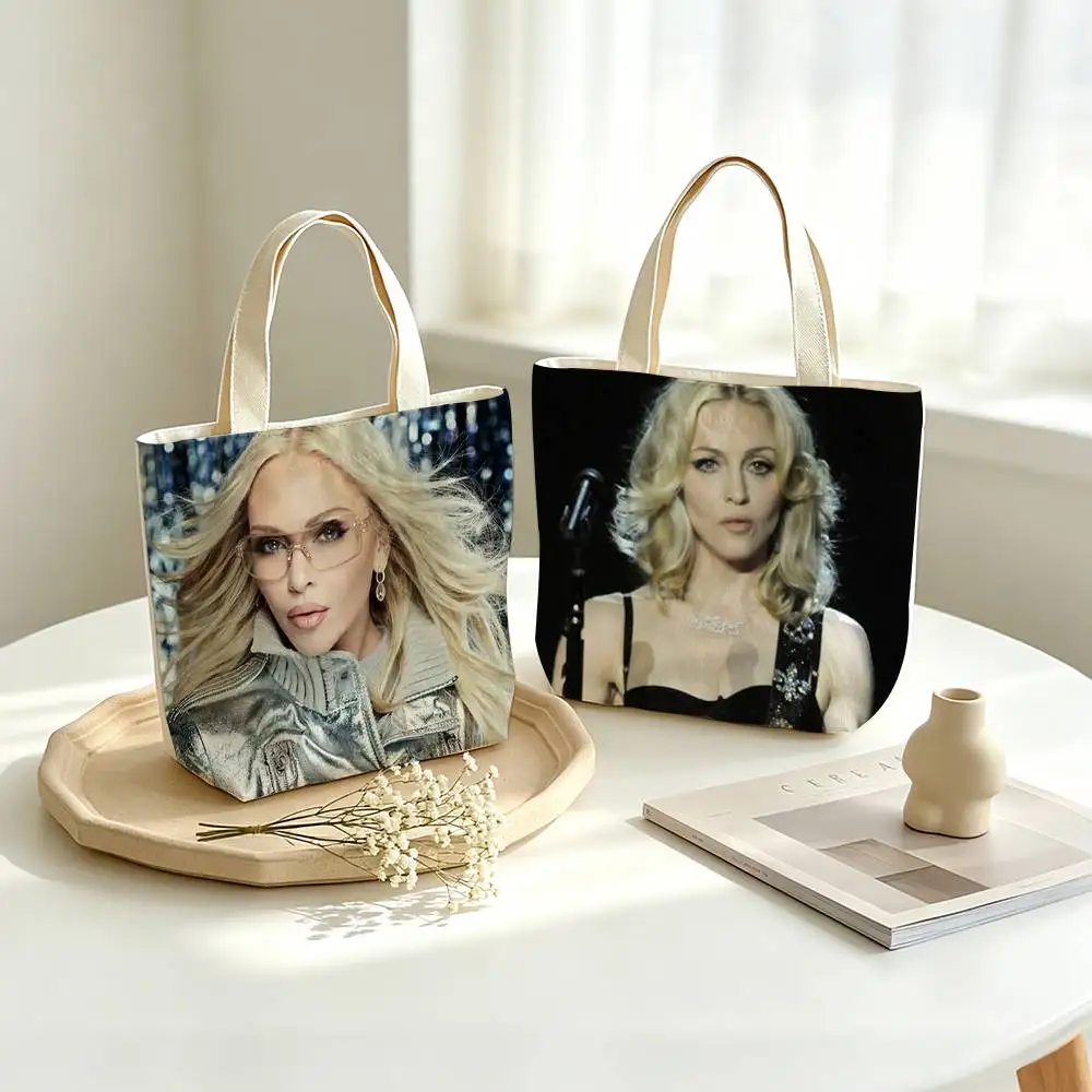 Sac fourre-tout en toile imprimé Rétro Disco Pop Music M-Madonna Confessions I Feel So Free, sac à bandoulière, sac de shopping pour maman, sac de navetteur
