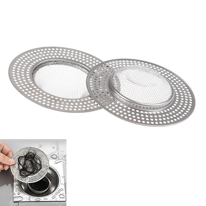 Hair Catcher Stopper Stainless Steel Bathtub Shower Drain Hole Filter Trap Metal Wire Sink Strainer Kitchen Bathroom Accessories