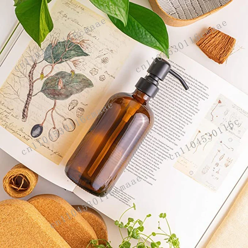 

New Hot Selling Glass Handheld Glass Bottle Stainless Steel Push Type Dispensing Bottle Soap Dispenser