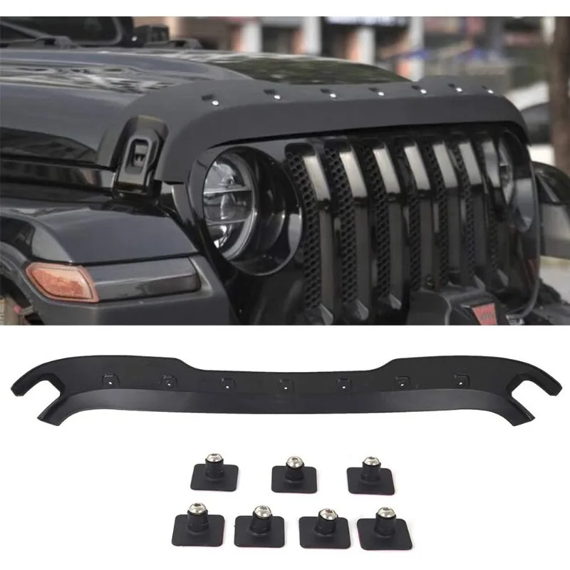 

Auto Hood Protector, Front Trail Armor Hood Stone Guard Compatible with for Jeep Gladiator Wrangler JL 2018-2020