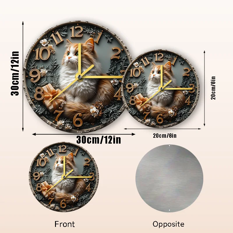 Persian Cat Decorative Pet Clock Perfect Memorial Gift for Cat Lovers, Ideal for Home Décor  Pet Stores, Great Christmas Present