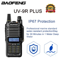 Baofeng UV-9R Plus 15W IP68 Dual Band Waterproof Walkie Talkie 16KM Long Range Portable HF Transceiver CB Hunting Ham Radio