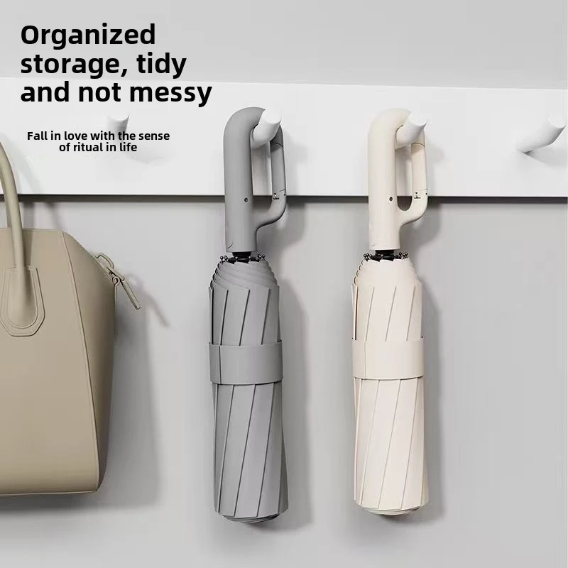 10-Bone Fully Automatic Folding Umbrella Advanced Feeling Sunshine And Dual-Purpose Parasol Extra Large Thickening Reinforcement