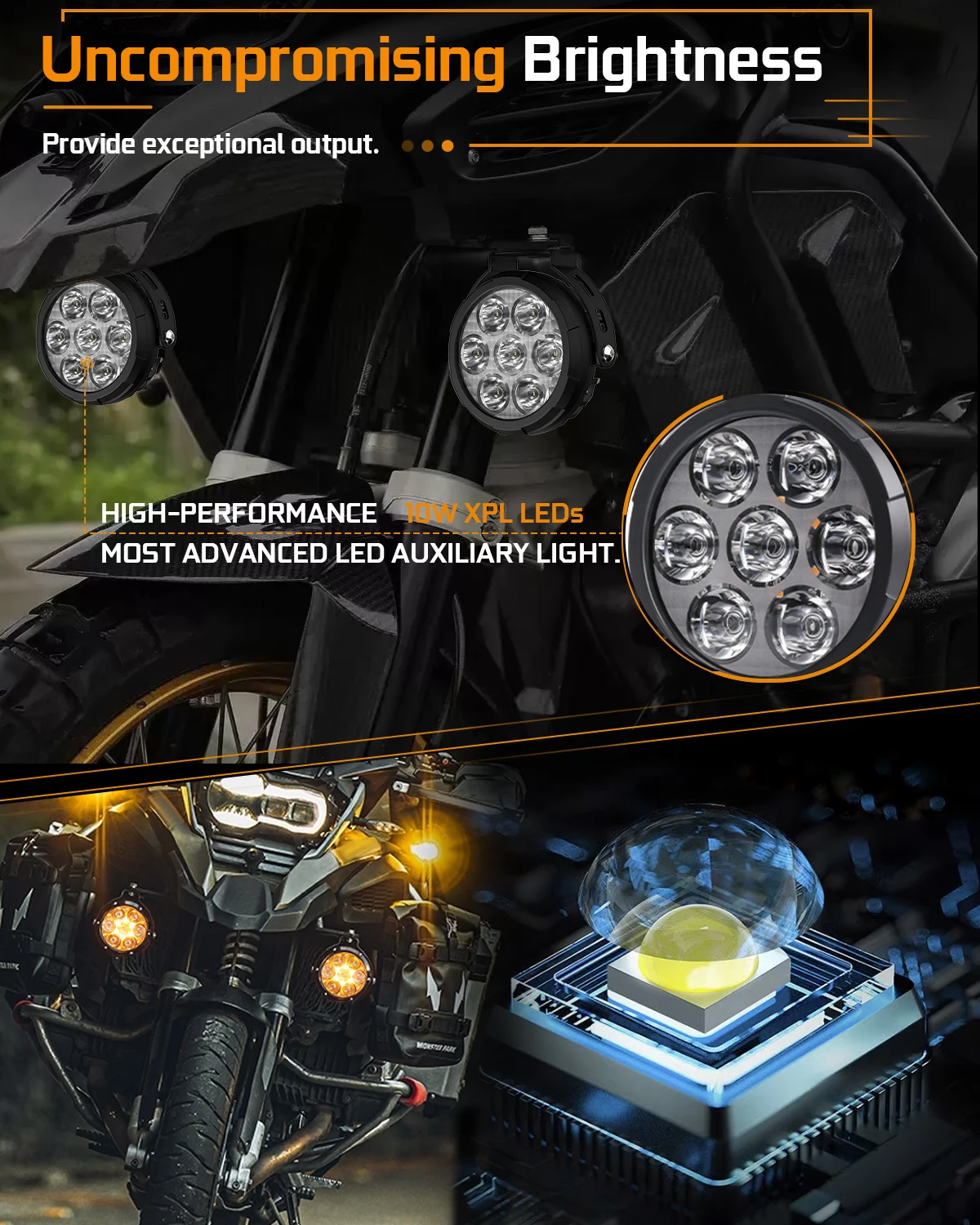 UNI-SHINE 4.5 بوصة دراجة نارية مستديرة LED ضوء العمل الأضواء الضباب مصباح قيادة 6500K 3500K لعربة جولف لاقط رافعة شوكية 12 فولت 24 فولت