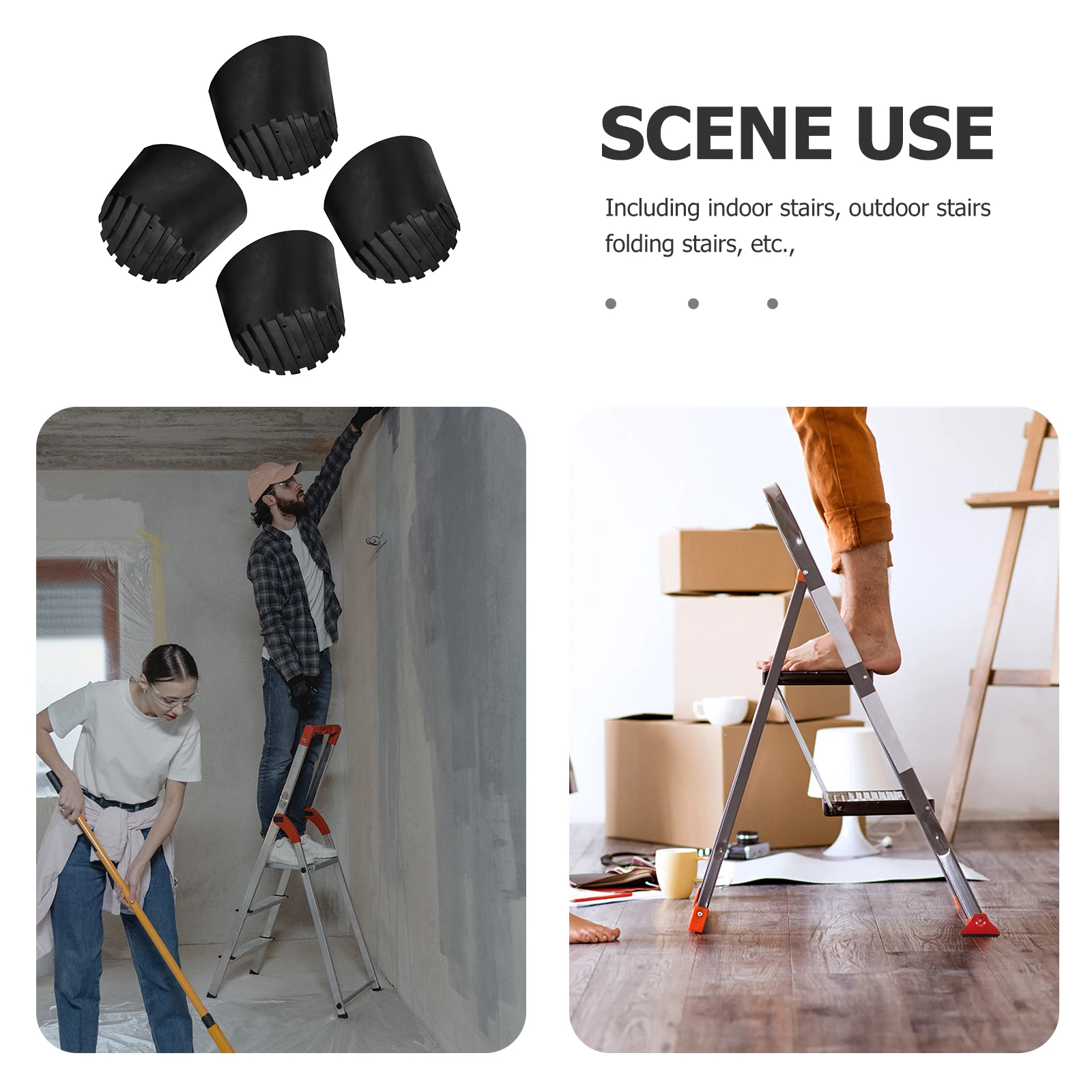 

4pcs Rubber Feet Covers Non-Slip Floor Pads Foot Protectors Durable Anti-Skid Mats Extension Parts Leg Covers Bottom Caps