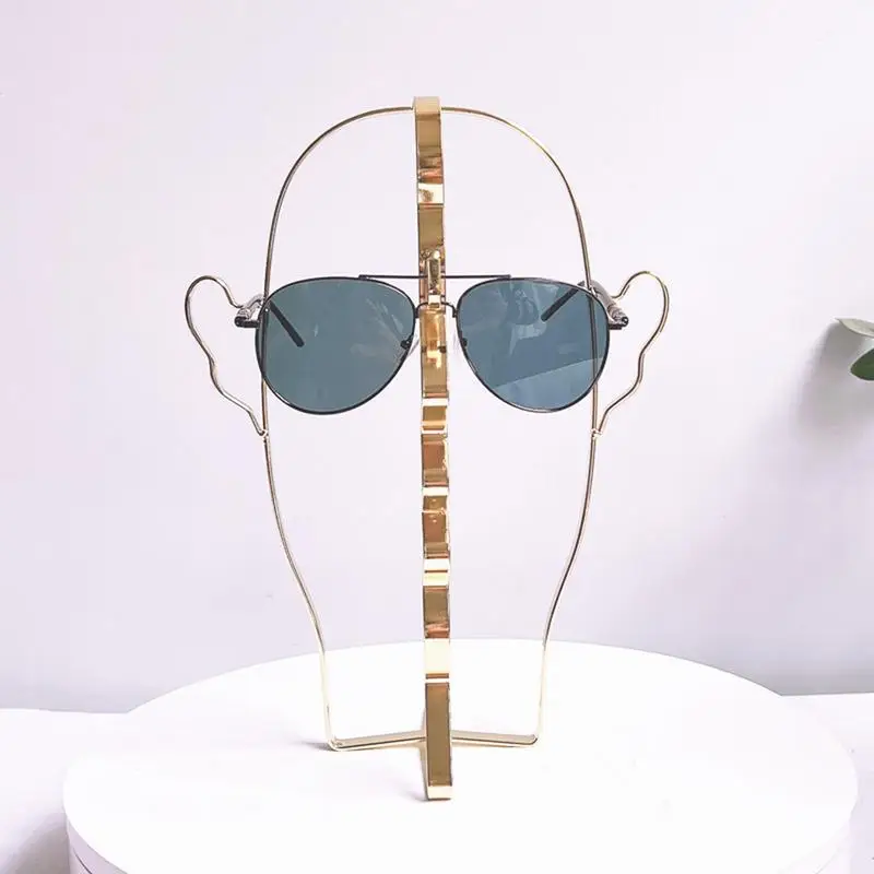 

Eyeglass Holder Stand Head Shape Iron Sunglasses Stand Rack Spectacle Eyewear Display Stand Decorative Display Rack Supplies for