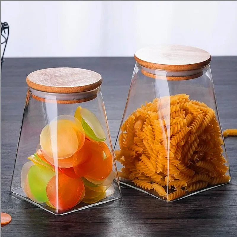 Kitchen Storage Box Food Heat Resistant Glass Storage Can Snack Can Dry Fruit Tea Storage Box High Borosilicate Glass Can