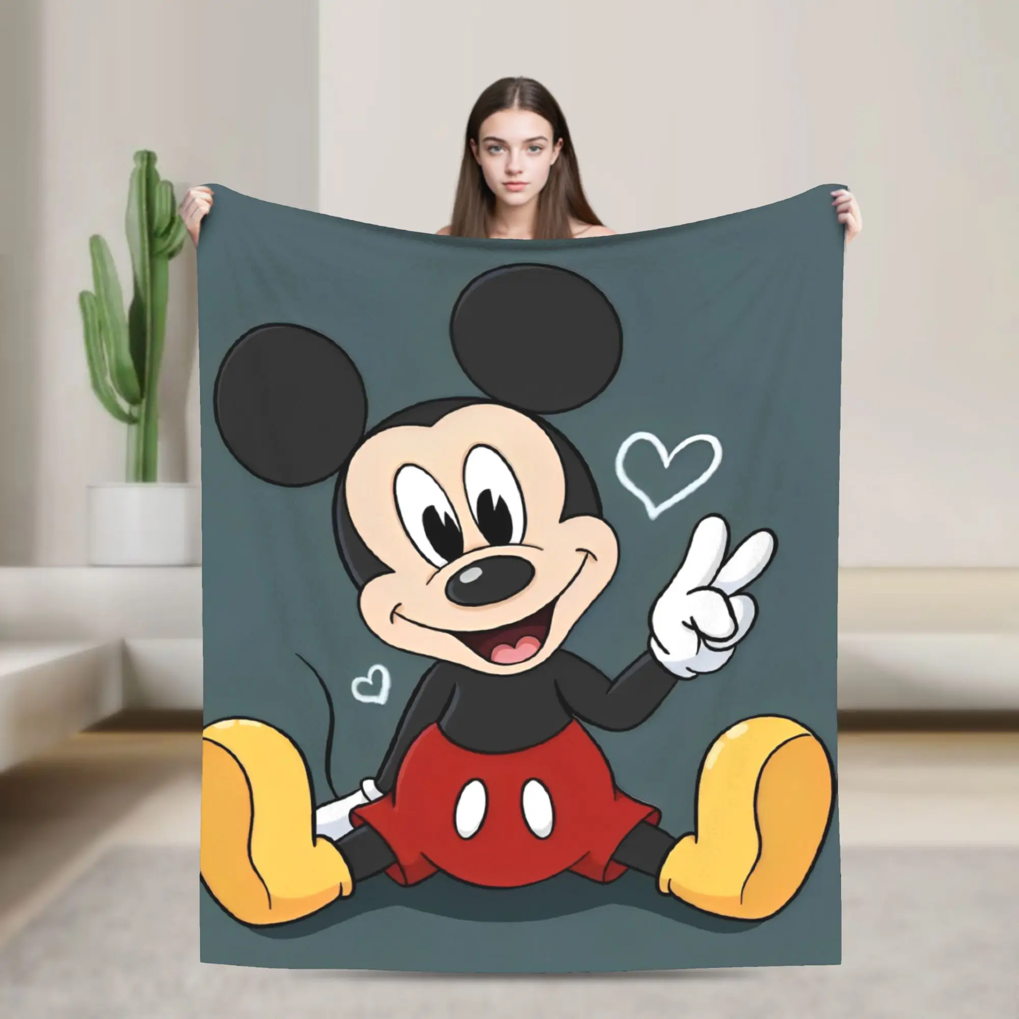 

Милое флисовое одеяло с Микки Маусом для дома и улицы, легкое плюшевое тонкое одеяло