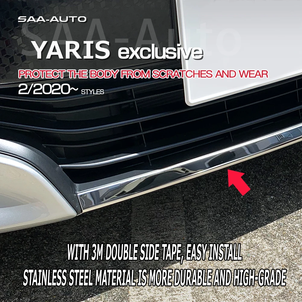 

Автомобильный передний бампер, защита для губ для TOYOTA YARIS KSP210/MXPA1/MXPH1 2020, Стайлинг автомобиля, аксессуары из нержавеющей стали, наклейки