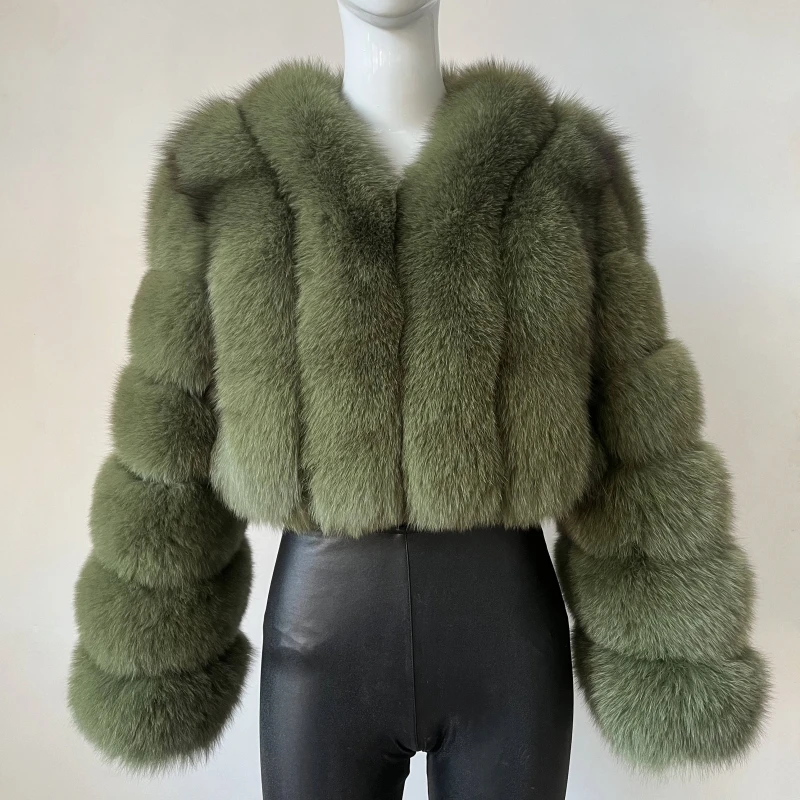 2023 New Short Style Real Fox Fur Coat Winter Woman Natural Warm Fashion Luxury