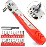 22 PCS Ratchet Screwdriver Set 1/4 Mini Ratchet Wrench Right Angle Screwdriver with Phillips Torx Magnetic Bit for Small Spaces