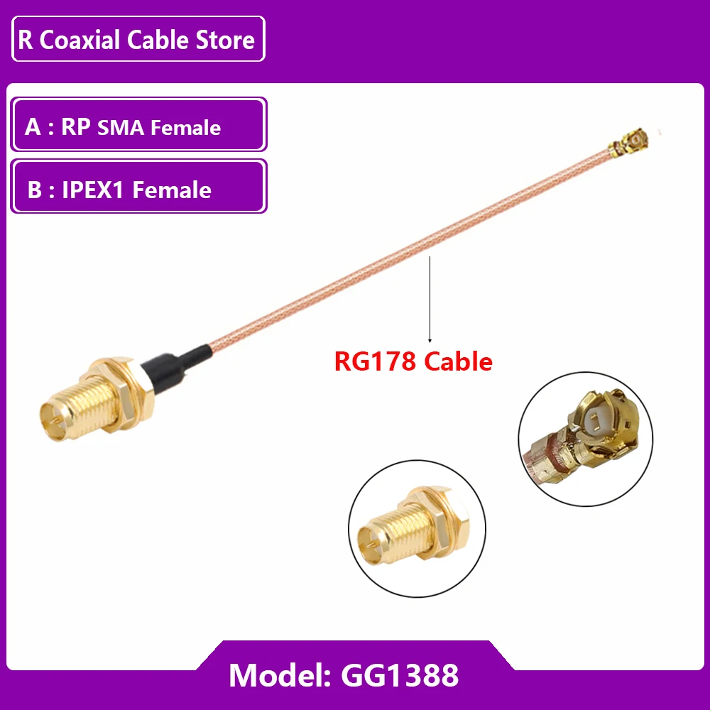 1pc SMA a IPX RG178 Cavo SMA Maschio a uFL/u.FL/IPX/IPX-1 Femmina Adattatore RF Coassiale Pigtail WIFI Antenna Cavo di Prolunga