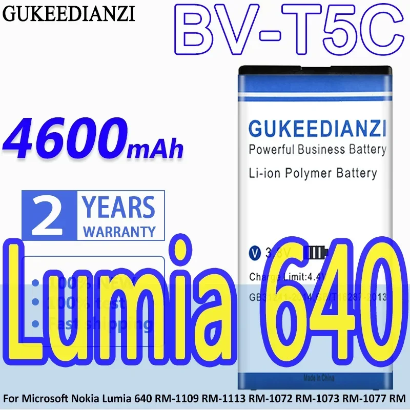 GUKEEDIANZI 4600mAh 9.5Wh BV-T5C / BV T5C BVT5C Replacement Battery For Nokia Microsoft Lumia 640 Lumia640 RM-1073