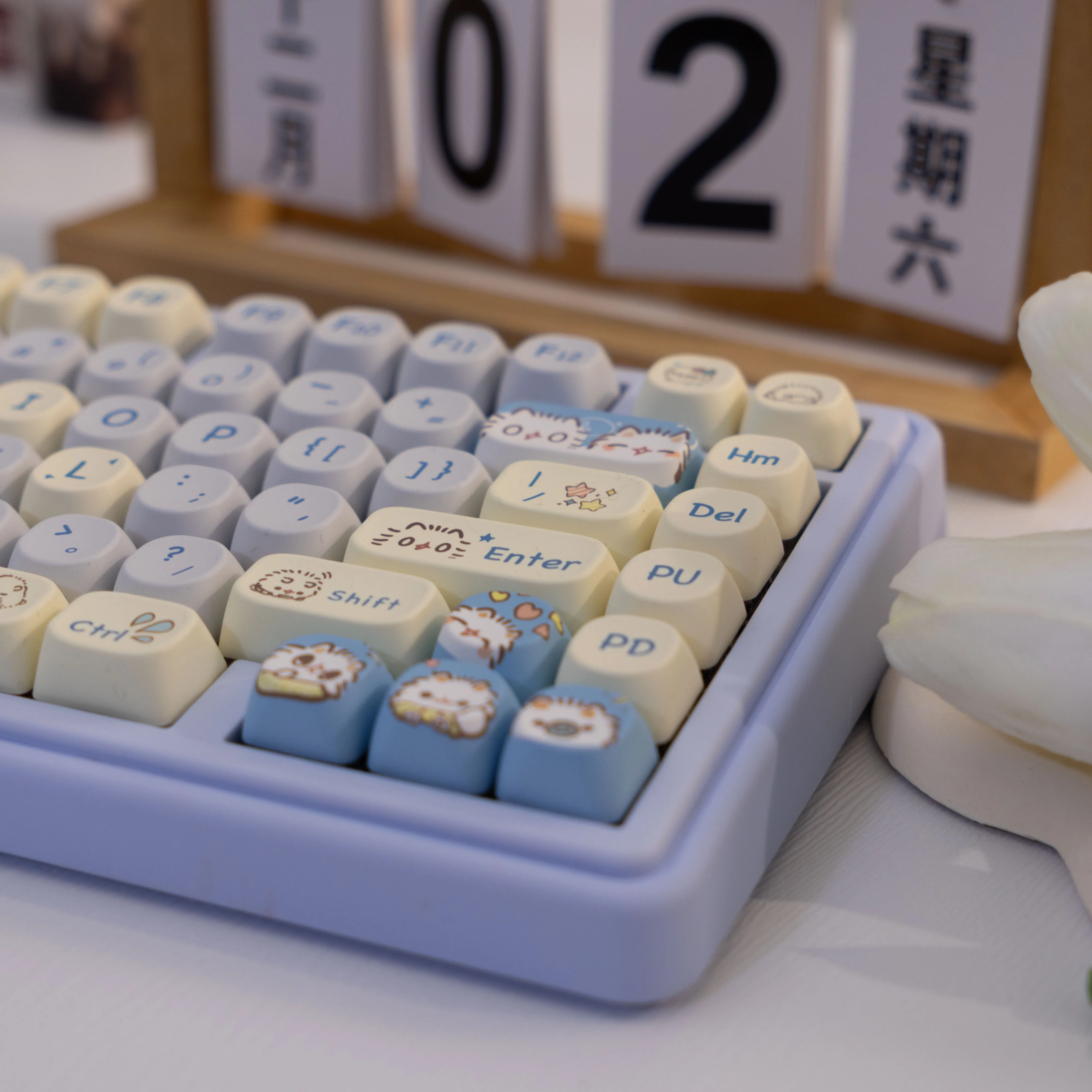 149-key Blue Cat PBT Keycap Dye-Sublimation, MOA Profile Contour，Compatible with MX for  Keyboard Fit 61/64/68/87/96/1