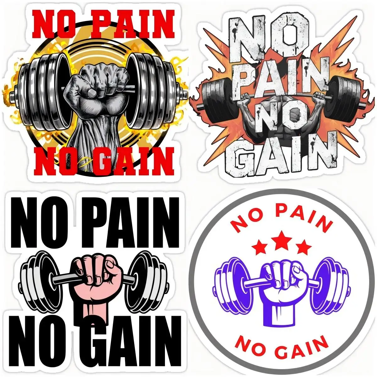 

NO PAIN NO GAIN Wall Decal 3D Metal Design Car Stickers for Window Bumper Trunk Windshield Decoration