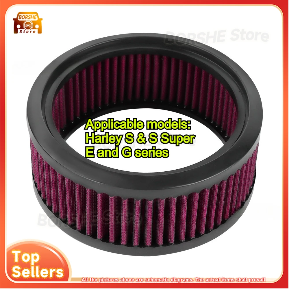 

Motorcycle Air Filter for Harley S & S Cafe Racer Bobber Modified Intake Filter 6 Inch Air Grid