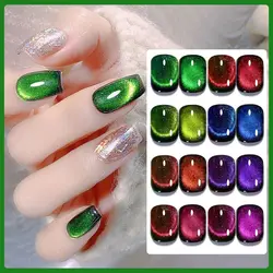 XEIJAYI 12D Sapphire Magnetic Gel Rainbow Glitter Semi-permanent Cat Eye Polish Complete Professional Gel Nail Kit