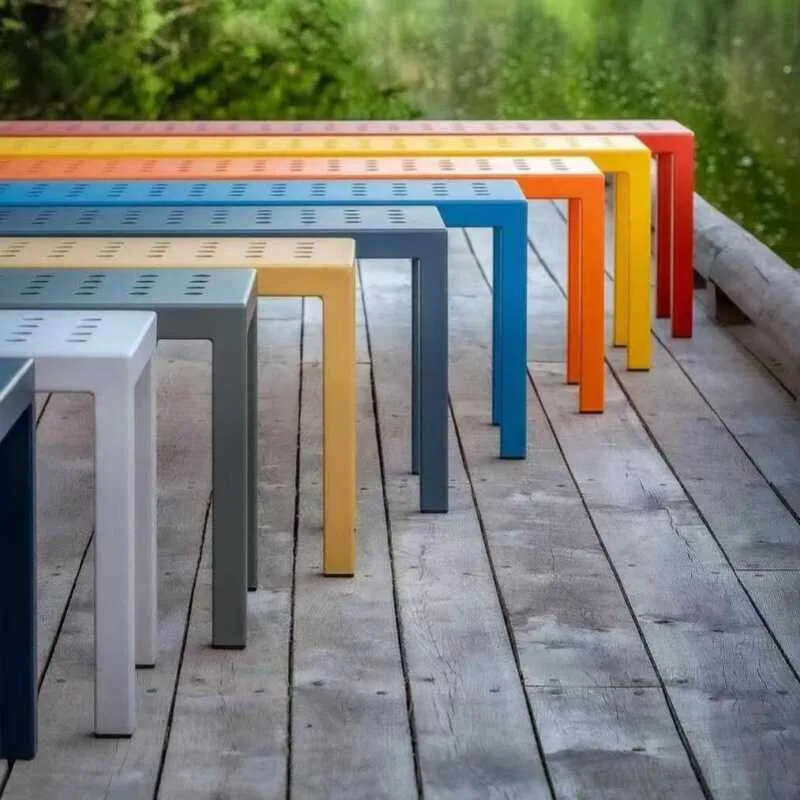 Courtyard Terrace Park Mall Outdoor Bench Dopamine Cream Gentle Atmosphere Minimalist