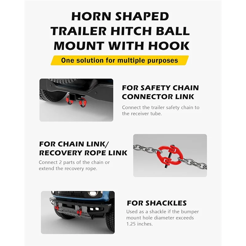 Ultra 2Pack 1/2 Safe Chain Connector Link, Coupling Link For Trailer Chains Connect, Tow Hitch Safe Chain Connector Link