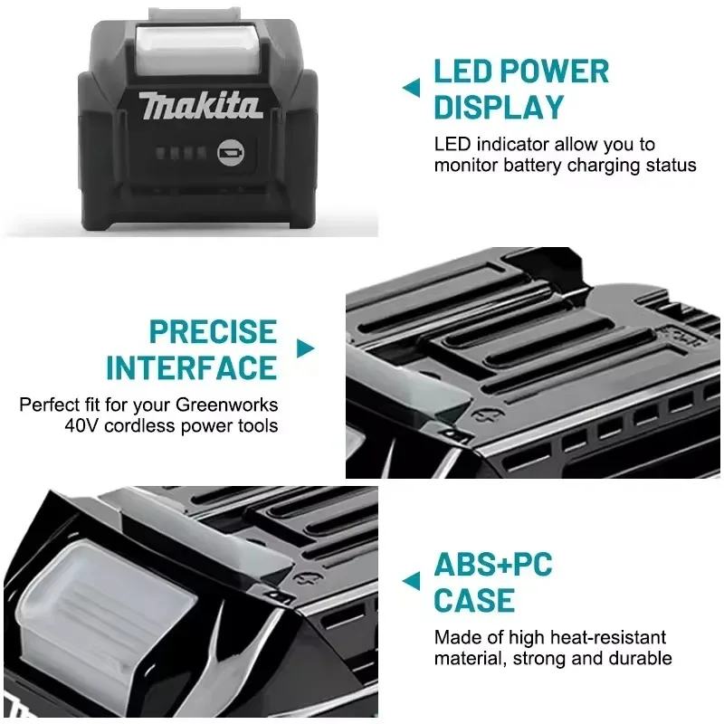 Genuine Makita BL4040 40V Max XGT 5.0/4.0Ah Battery，21700 Cells，Compatible With Makita 40V Drill Saw Wrench Grinder All Series