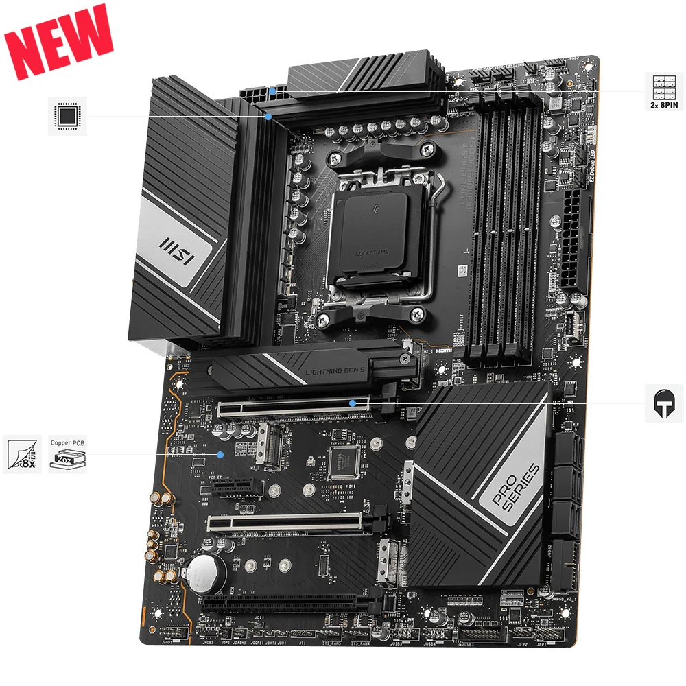 MSI PRO X670-P WIFI AM5 Motherboard R9 7950X AM5 CPU Ryzen Kit AM5 AMD Ryzen 7000 Series R9 7950X CPU AMD X670 Mainboard DDR5