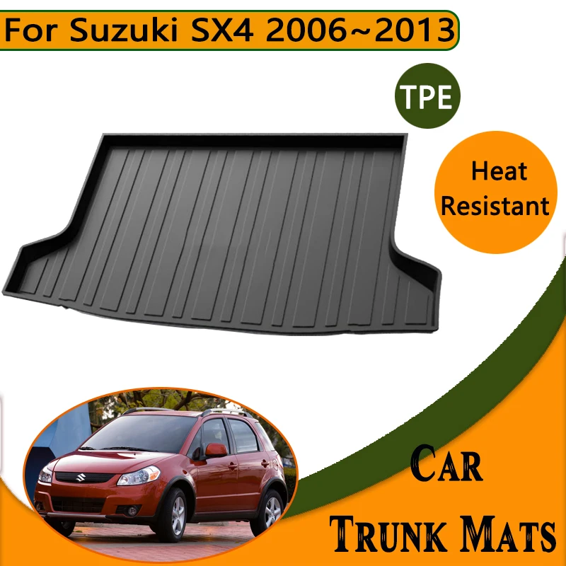 

Car Trunk Cushion for Suzuki SX4 Accessories 2006~2013 Floor Mats Waterproof Carpet Anti-scratch Tray Liner 3D TPE Storage Pad