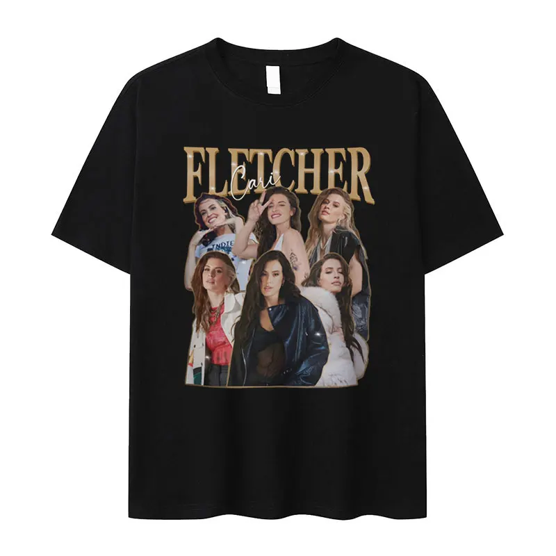 

Singer Cari Fletcher Graphic Print T Shirts Men Women Retro High Quality Fashion T-Shirt Casual Oversized Cotton Tees Streetwear