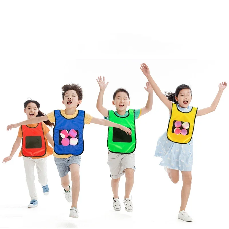 Outdoor Sport Game Props Vest Sticky Jersey Vest Game Vest Waistcoat With Sticky Ball Throwing Toys For Children Kids Sports Toy