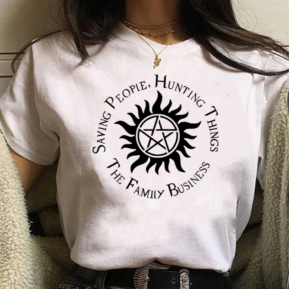 Camiseta Supernatural para mujer, para niña Camiseta de manga, ropa de los años 2000