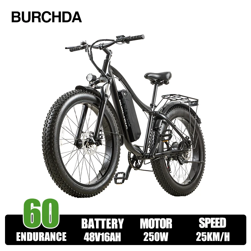 BURCHDA RX02 26 Inch 4.0 Fat Tire E-Bike Elektrische Mountainbike 48V15AH Lithium Batterij Elektrische Fiets Voor Volwassenen Motorfiets