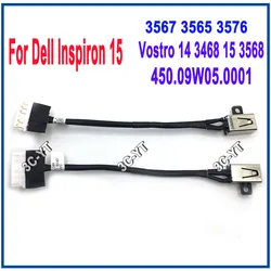 Conector de Cable de alimentación CC para ordenador portátil, conector para Dell Inspiron 15, 2/3, 3567, 3565, Vostro 14, 3576, 15, 3468, 450.09W05. 3568, 1/0001 Uds.