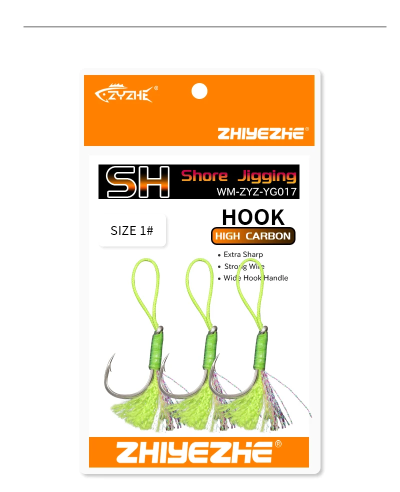 ZYZHE 3 Stück/Set Angelhaken JIG Assist Hooks Größe 1 # -1/0 # Hochkarbon-Stahlhaken für Salzwasser- und Süßwasser-Angeln, Köder-Assist-Haken – Detail 8