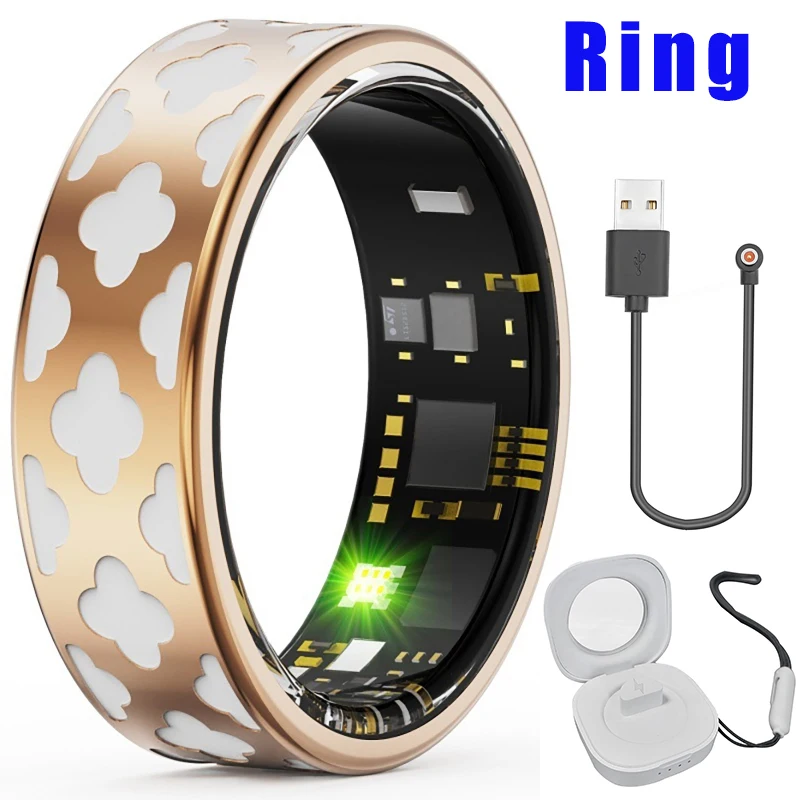 

Smart Ring Enamel Color IP68 Waterproof Heart Rate Blood Oxygen Sleep Health Monitor Pedometer Fitness Tracker for Men Women