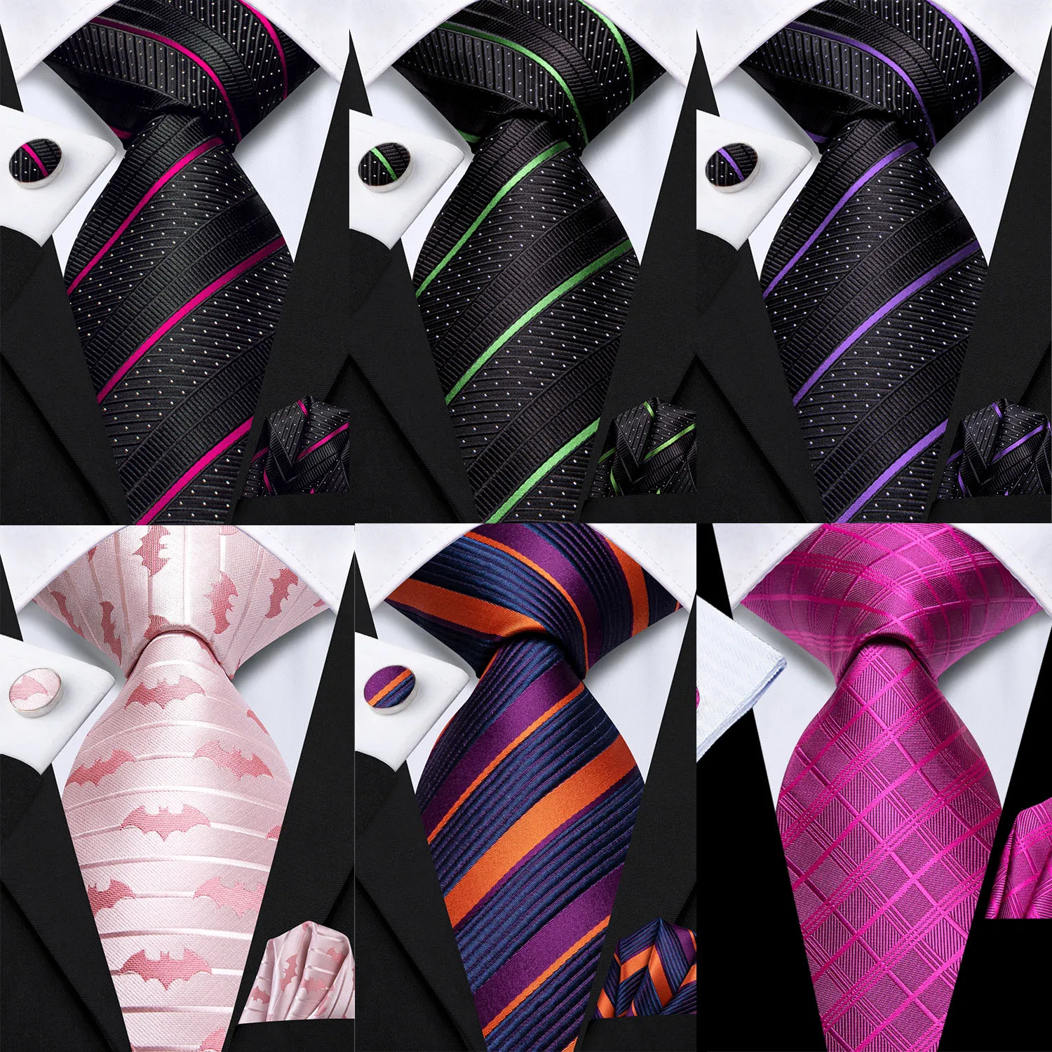 

Hi-Tie полосатый розовый синий розовый деловой мужской галстук 8,5 см жаккардовый галстук аксессуар повседневный галстук для свадебной вечеринки набор запонок