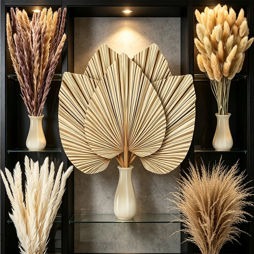 Palm Leaf Dried - مجموعة من 105 قطعة من عشب